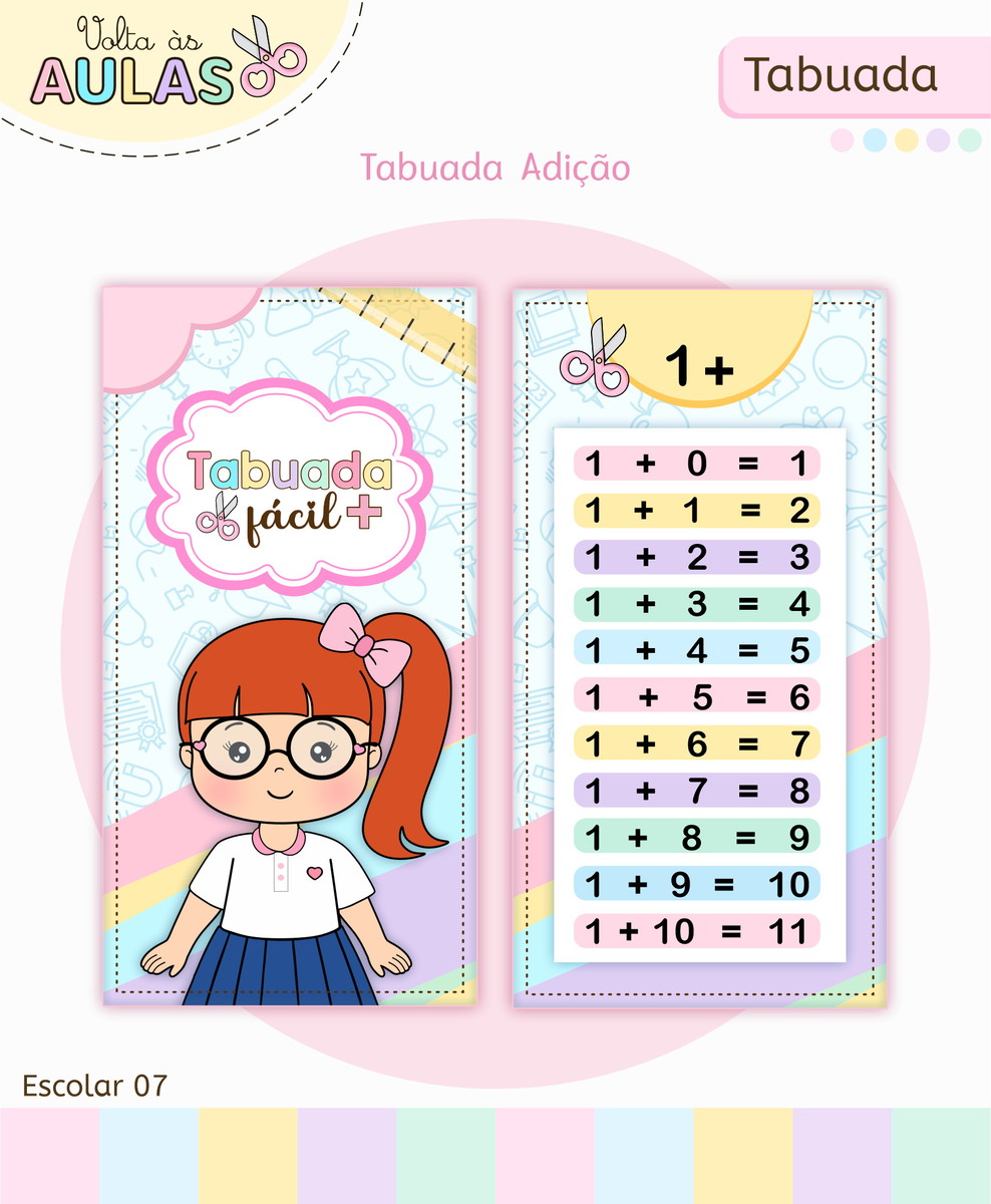 Tabuada Escolar Fácil em Arquivo Digital para Imprimir 1 Tabuada Escolar Fácil em Arquivo Digital para Imprimir
