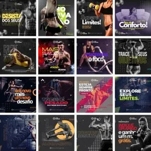 Templates Canva Academia 16 Artes Editáveis + Bônus 14 Templates Canva Academia 16 Artes Editáveis + Bônus