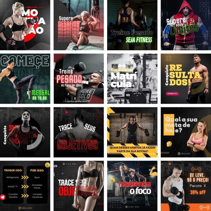 Templates Canva Academia 30 Artes Editáveis + Bônus