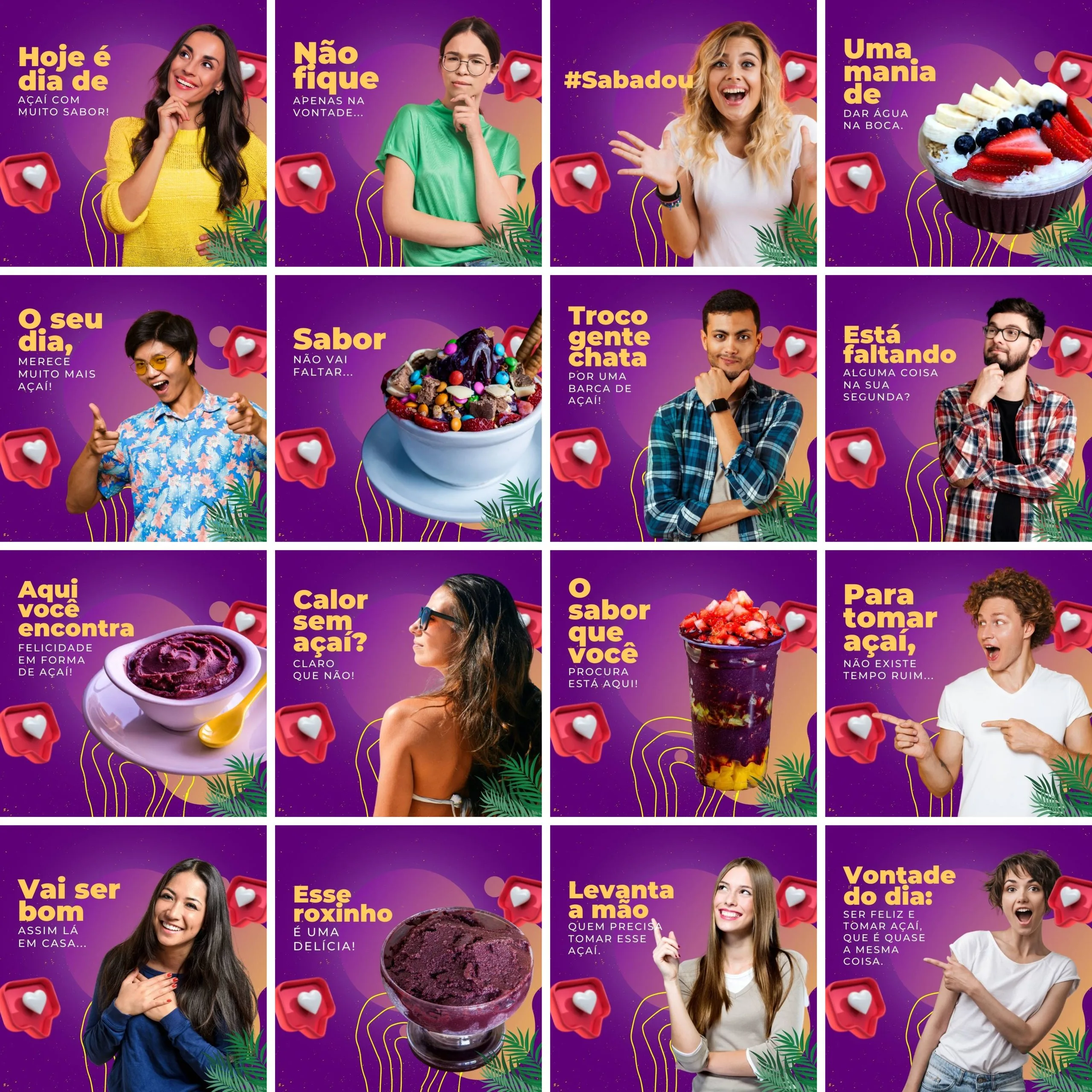 Templates Canva Açaí 200 Artes Editáveis + Legendas 6 Templates Canva Açaí 200 Artes Editáveis + Legendas