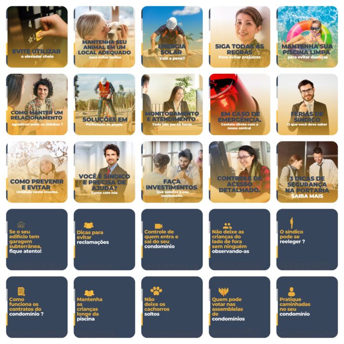 Templates Canva Administração de Condomínios 200 Artes Editáveis + Legendas