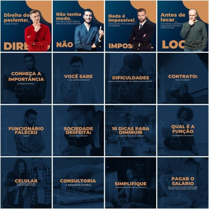 Templates Canva Advogado Advocacia 200 Artes Editáveis + Legendas
