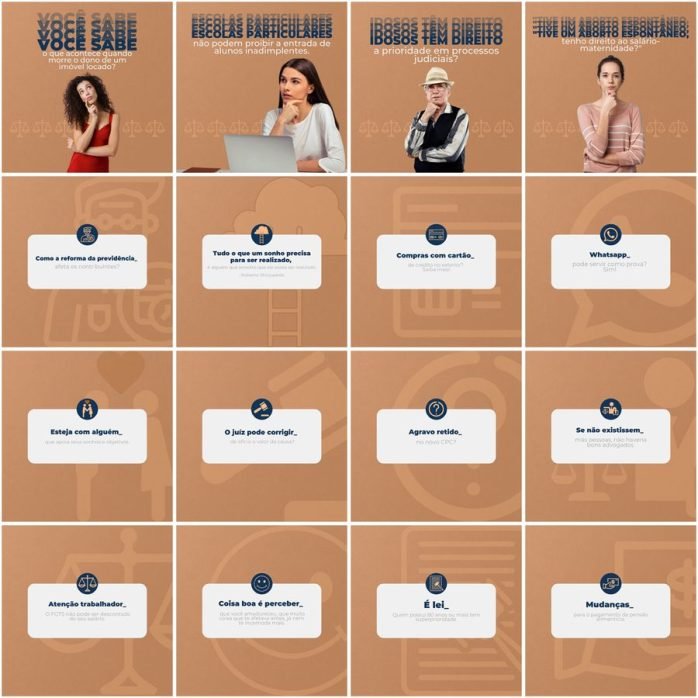 Templates Canva Advogado Advocacia 200 Artes Editáveis + Legendas