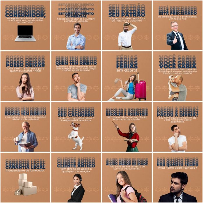 Templates Canva Advogado Advocacia 200 Artes Editáveis + Legendas