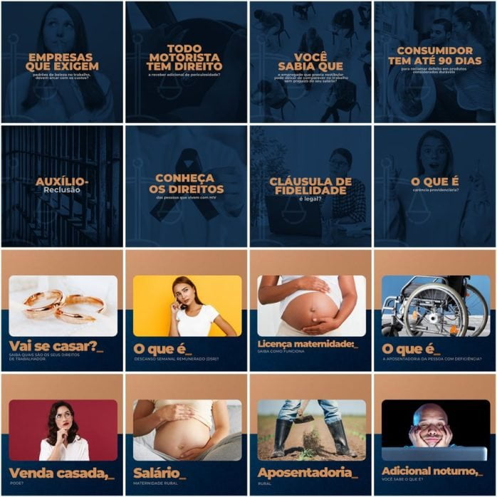 Templates Canva Advogado Advocacia 200 Artes Editáveis + Legendas