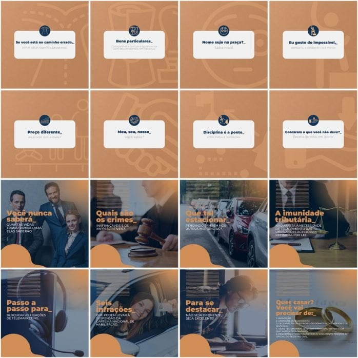 Templates Canva Advogado Advocacia 200 Artes Editáveis + Legendas