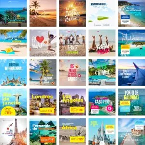 Templates Canva Agência de Turismo Viagens 50 Artes Editáveis + Bônus 11 Templates Canva Agência de Turismo Viagens 50 Artes Editáveis + Bônus