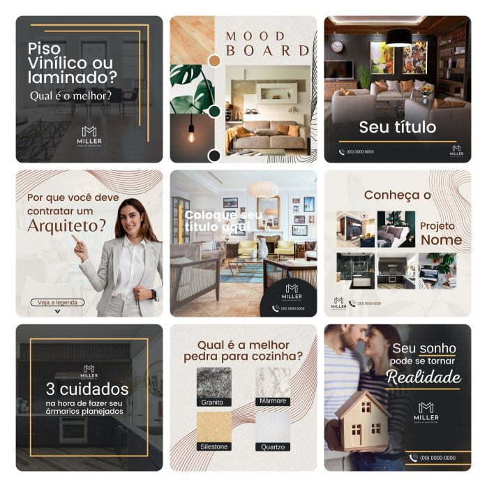 Templates Canva Arquitetos 30 Artes Editáveis + Bônus