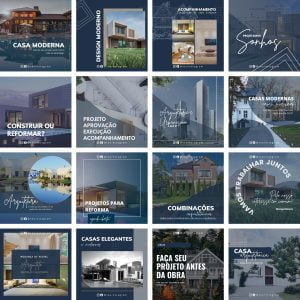 Templates Canva Arquitetura Arquitetos 30 Artes Editáveis + Bônus
