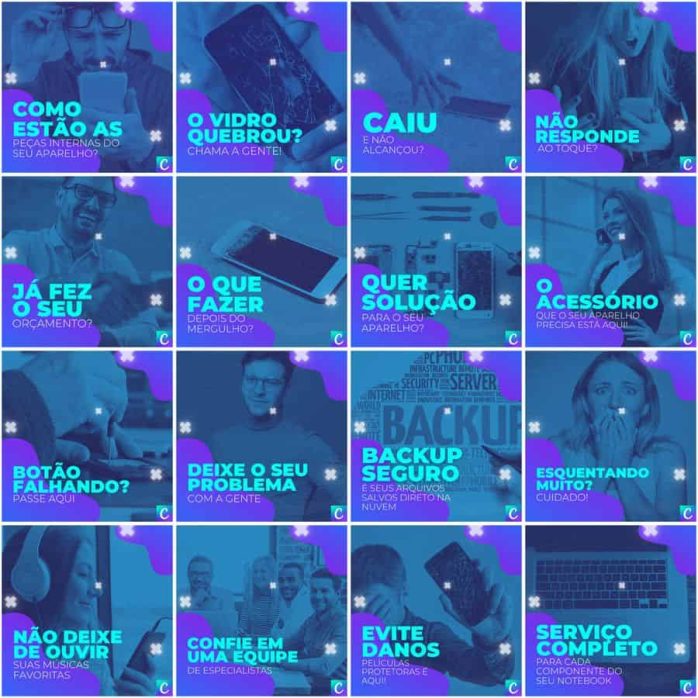 Templates Canva Assistência Técnica Celular 200 Artes Editáveis + Legendas