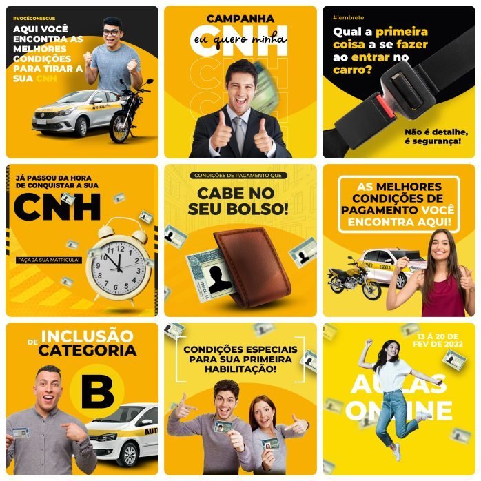 Templates Canva Auto Escola 26 Artes Editáveis + Bônus