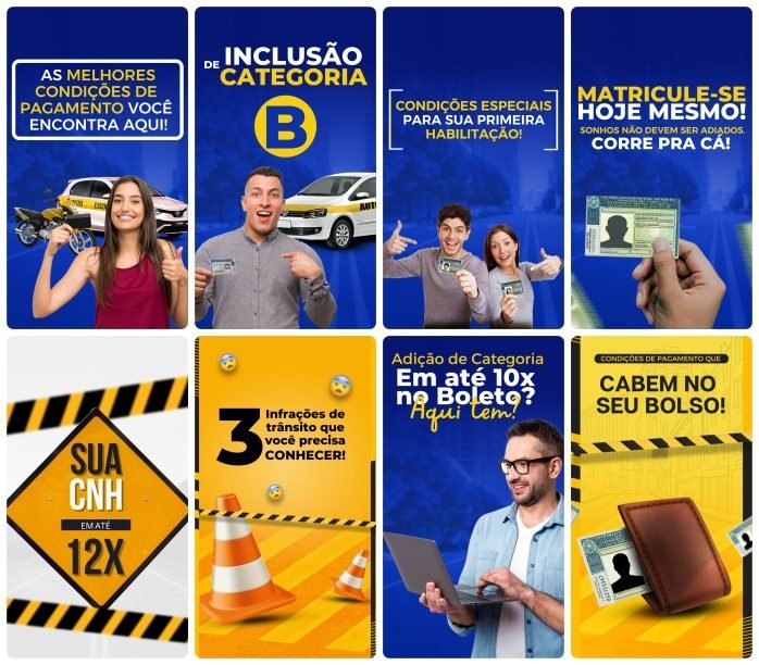 Templates Canva Auto Escola 27 Artes Editáveis Storie + Bônus