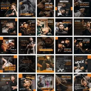Templates Canva Barbearia Cabeleireiro 2.0 25 Artes Editáveis + Bônus