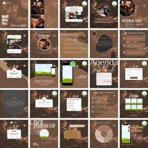 Templates Canva Barbearia Cabelereiro 25 Artes Editáveis + Bônus