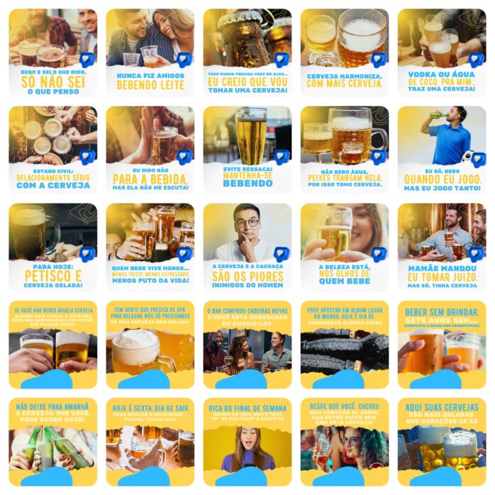 Templates Canva Bares Bar Cervejaria 200 Artes Editáveis + Legendas