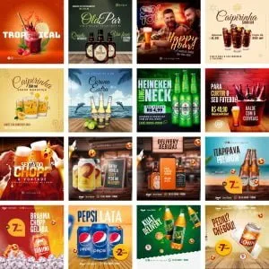Templates Canva Bebidas 3.0 20 Artes Editáveis + Bônus