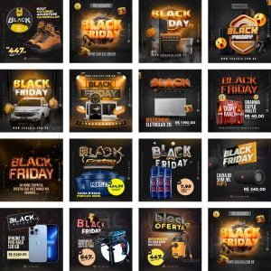 Templates Canva Black Friday Promoções 30 Artes Editáveis + Bônus