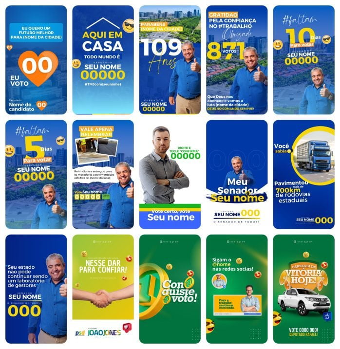 Templates Canva Campanha Política Eleição 45 Stories