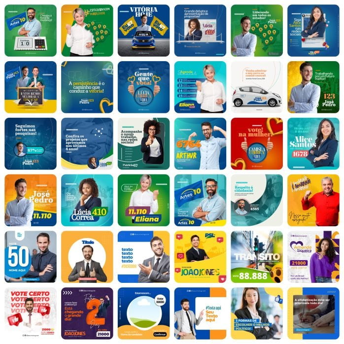 Templates Canva Campanha Política Eleições 230 Artes Editáveis + Bônus