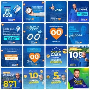 Templates Canva Campanha Política Eleições 50 Artes Editáveis + Bônus
