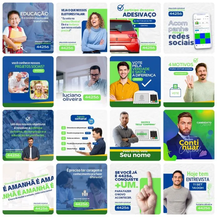 Templates Canva Campanha Política Eleições 50 Artes Editáveis + Bônus