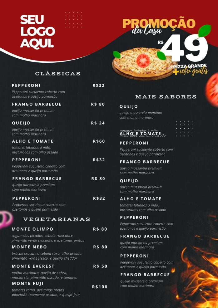 Templates Canva Cardápios Menus 10 Artes + Bônus