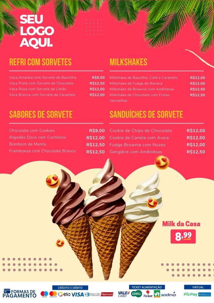 Templates Canva Cardápios Menus 10 Artes + Bônus