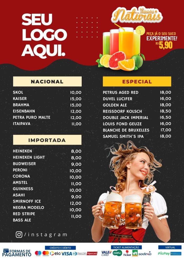 Templates Canva Cardápios Menus 10 Artes + Bônus