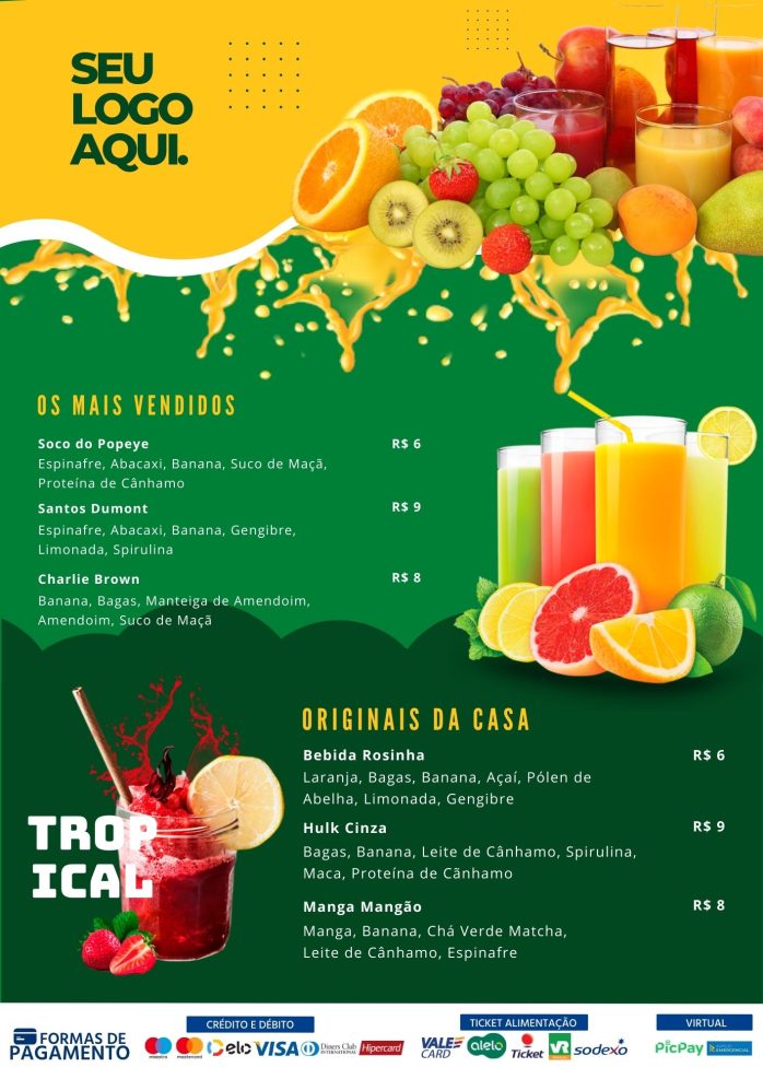 Templates Canva Cardápios Menus 10 Artes + Bônus