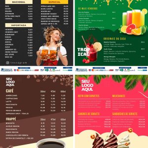 Templates Canva Cardápios Menus 10 Artes + Bônus