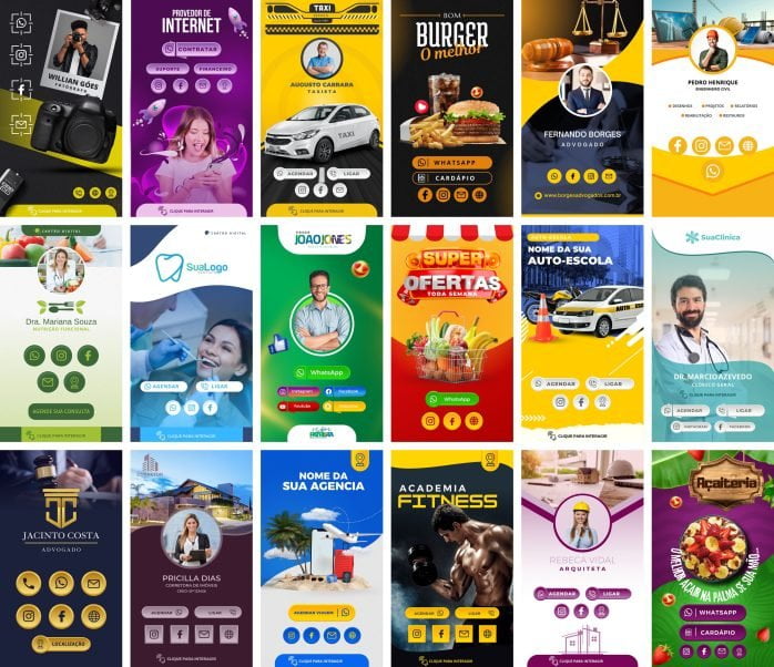 Templates Canva Cartão Interativo Virtual 40 Artes Editáveis + Bônus