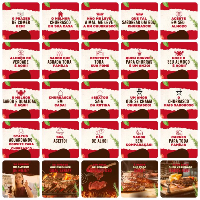 Templates Canva Churrascaria 200 Artes Editáveis + Legendas
