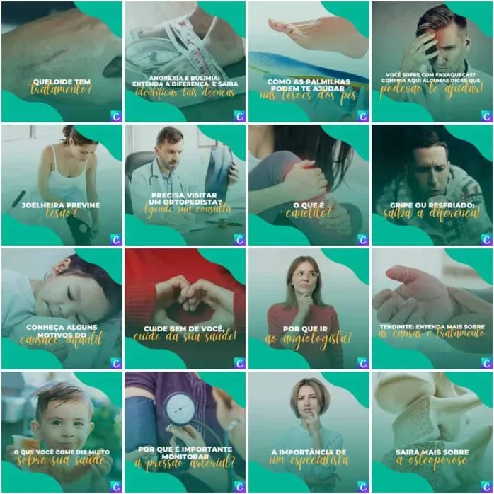 Templates Canva Clinicas Medica 200 Artes Editáveis + Legendas
