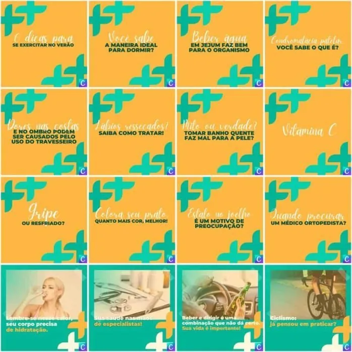 Templates Canva Clinicas Medica 200 Artes Editáveis + Legendas