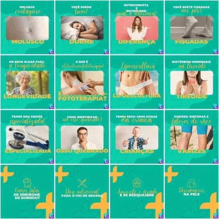 Templates Canva Clinicas Medica 200 Artes Editáveis + Legendas