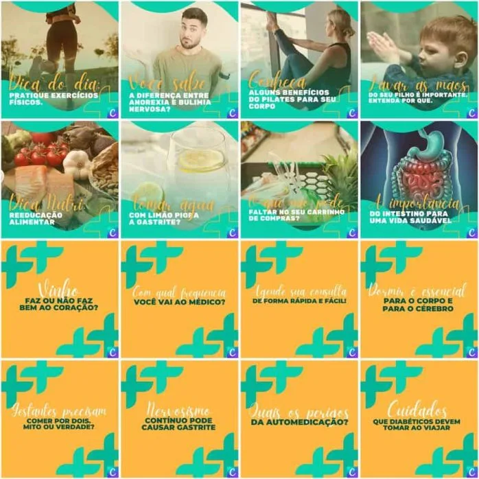 Templates Canva Clinicas Medica 200 Artes Editáveis + Legendas