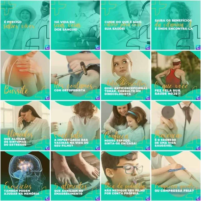 Templates Canva Clinicas Medica 200 Artes Editáveis + Legendas
