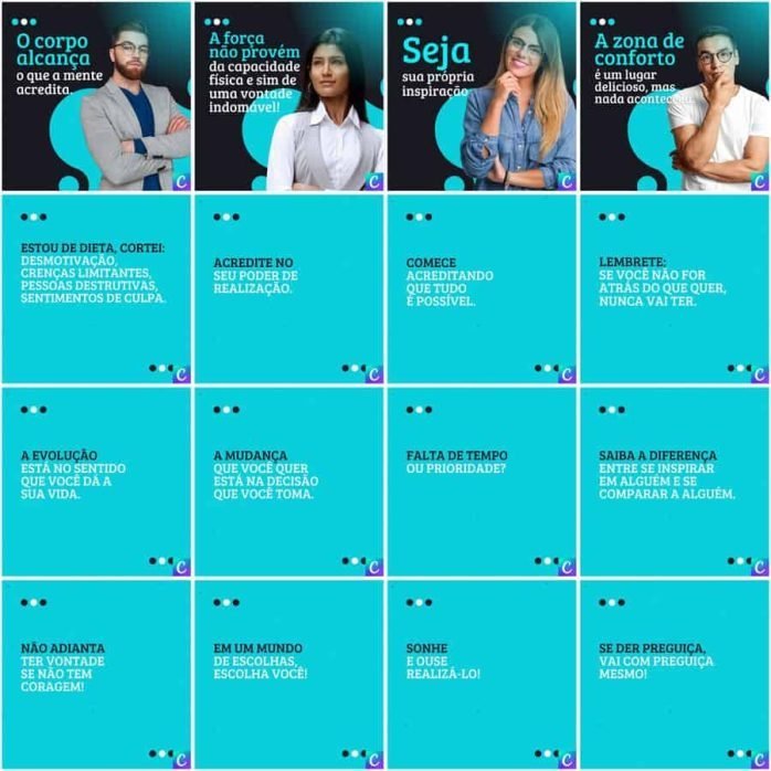 Templates Canva Coach 200 Artes Editáveis + Legendas