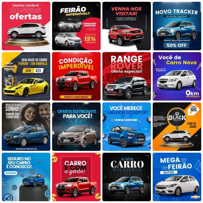 Templates Canva Concessionária 30 Artes Editáveis + Bônus