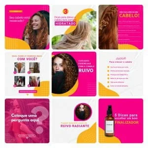 Templates Canva Consultora Capilar Cabelo 30 Artes Editáveis + Bônus 11 Templates Canva Consultora Capilar Cabelo 30 Artes Editáveis + Bônus