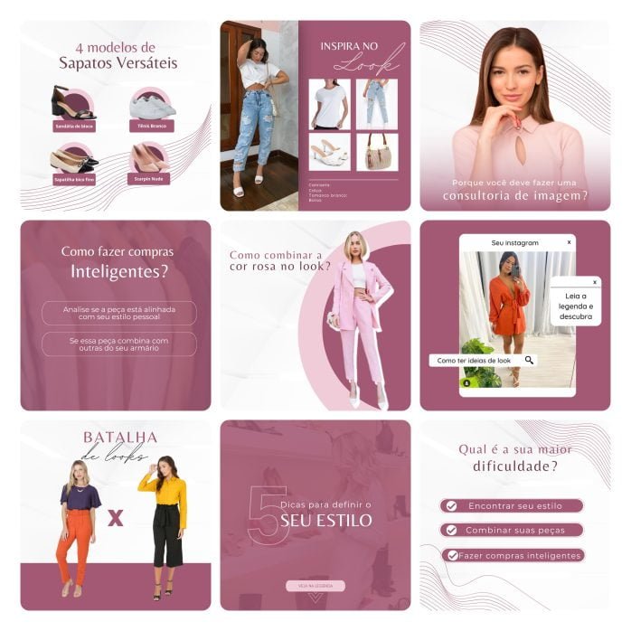 Templates Canva Consultora de Imagens 30 Artes Editáveis + Bônus