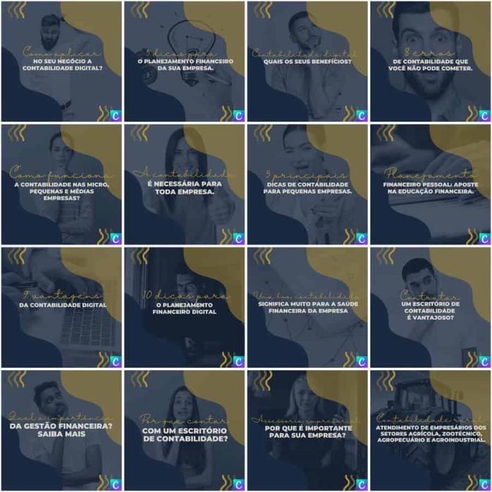 Templates Canva Contabilidade 200 Artes Editáveis + Legendas