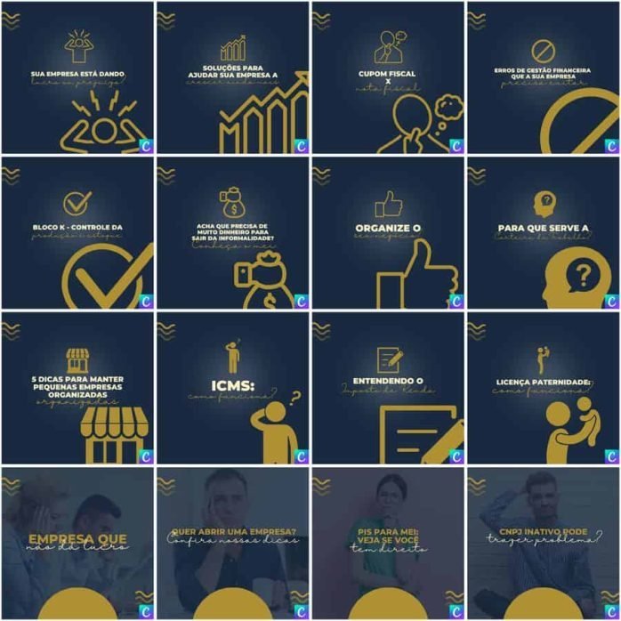Templates Canva Contabilidade 200 Artes Editáveis + Legendas