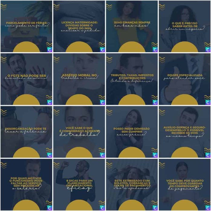 Templates Canva Contabilidade 200 Artes Editáveis + Legendas