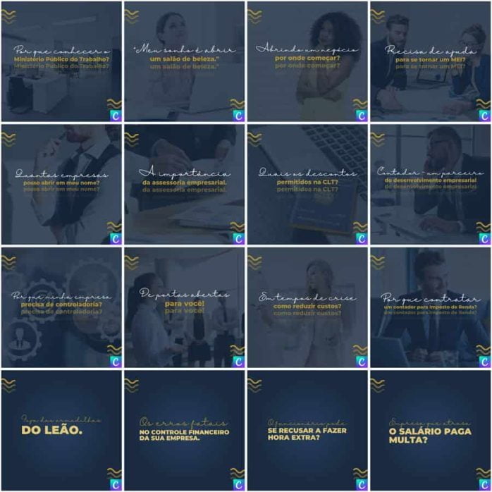 Templates Canva Contabilidade 200 Artes Editáveis + Legendas