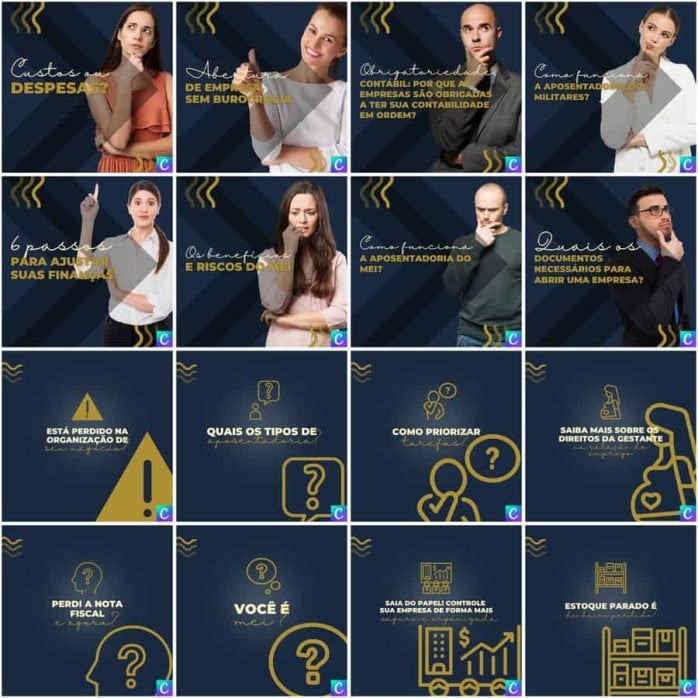 Templates Canva Contabilidade 200 Artes Editáveis + Legendas