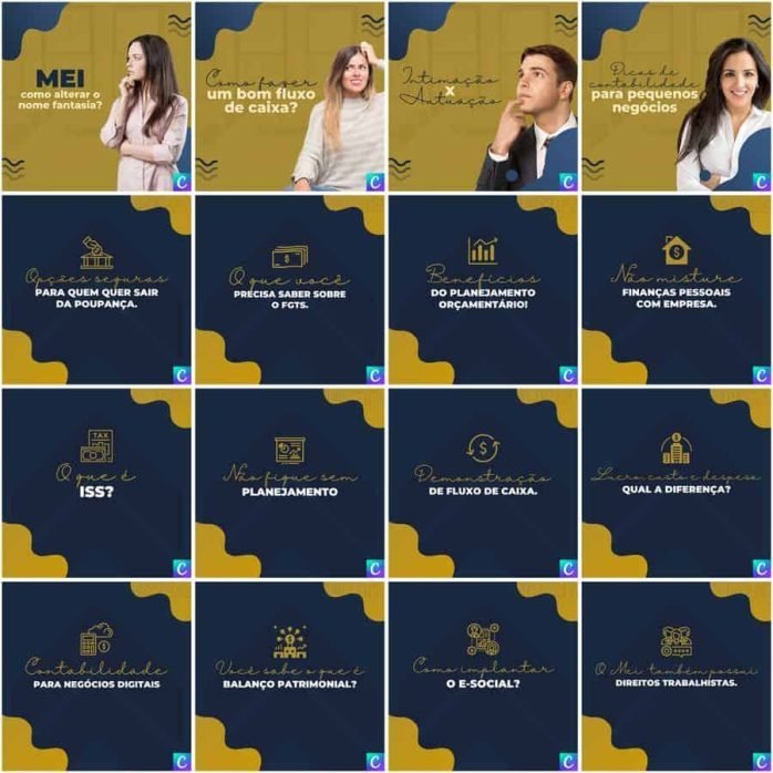 Templates Canva Contabilidade 200 Artes Editáveis + Legendas