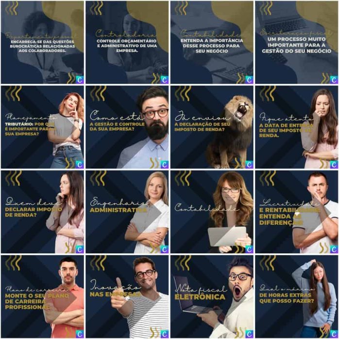 Templates Canva Contabilidade 200 Artes Editáveis + Legendas
