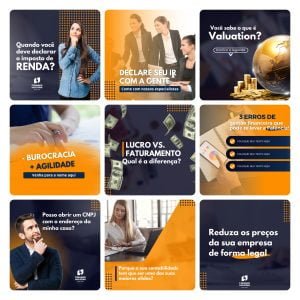 Templates Canva Contabilidade 30 Artes Editáveis + Bônus
