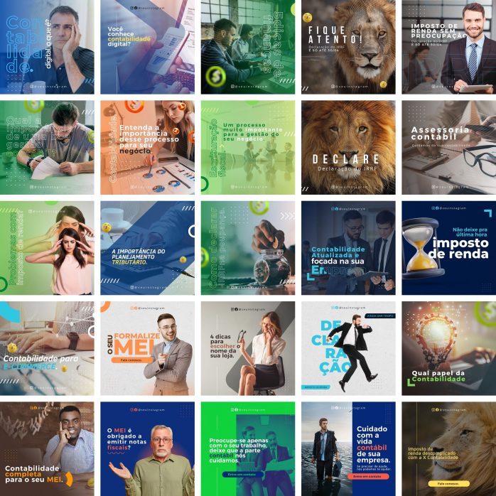 Templates Canva Contabilidade Contabil 50 Artes Editáveis + Bônus